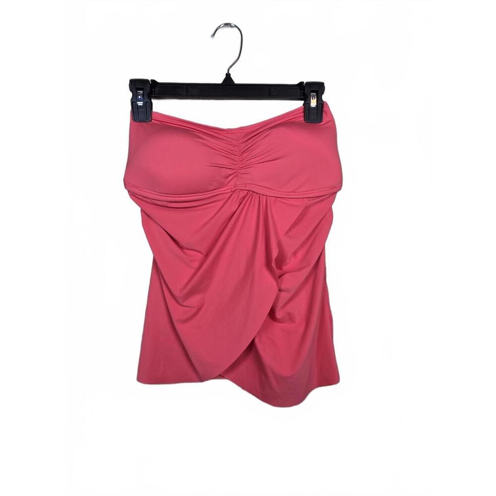 VINCE CAMUTO RIVIERA STRAPLESS DRAPED TANKI WATERMELON XS